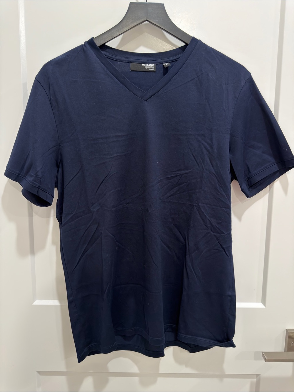 Murano Men's Dark Navy V-Neck Short Sleeve Tee